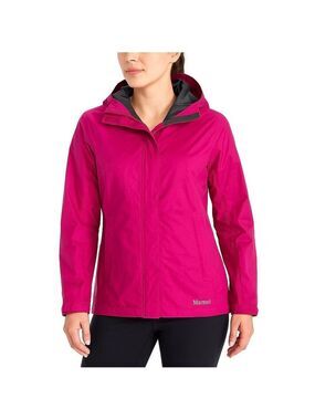 Marmot PreCip Waterproof Rain Jacket Pink Hooded Lightweight Windbreaker M